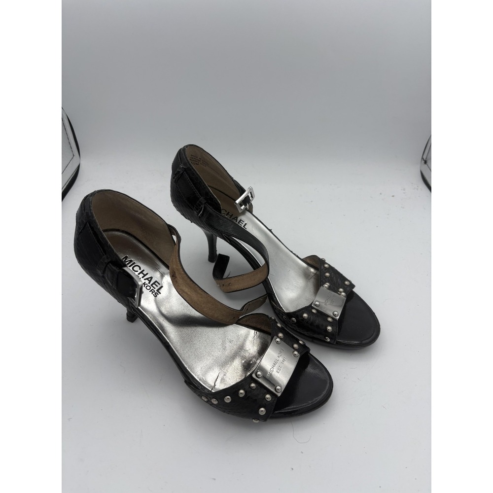 Michael Michael Kors Shoes Womens Size 5.5 Black Strappy Kitten Sandals